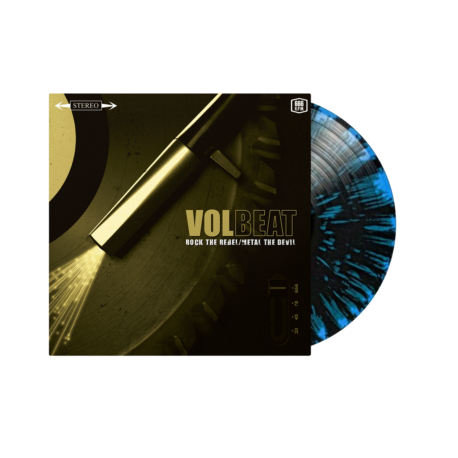 15th Anniversary Limited Vinyl Re-Issue Rock The Rebel/Metal The Devil -  Blue Black Splatter Vinyl | Volbeat Merch Official Store